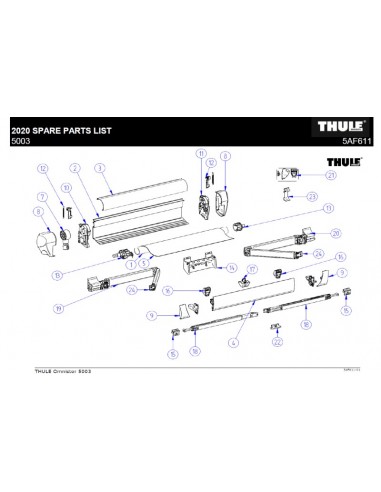 Contratapa Derecha Toldo Thule 5003