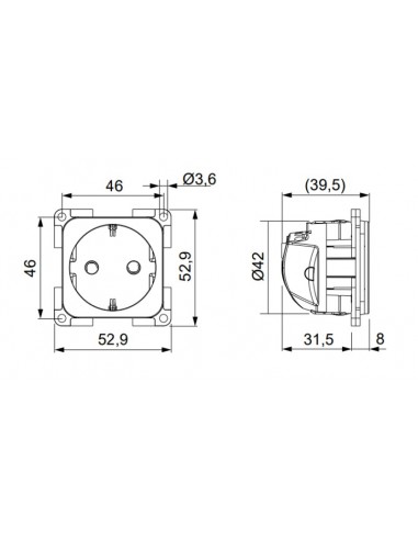 Toma Completa Schuko 230v C/Tapa...