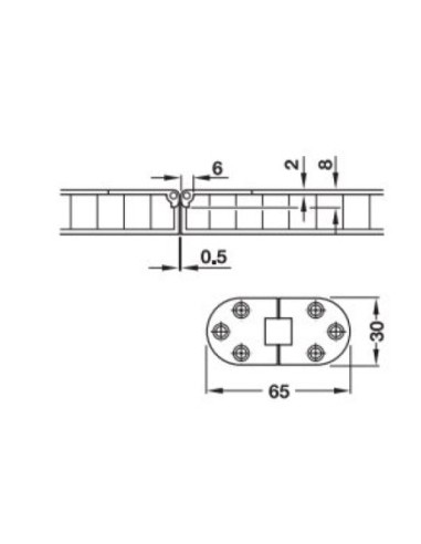 Bisagra Mesa Plegable Nickel Mate
